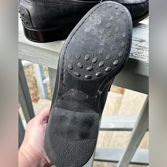 TOD’S 11 Matte Black Men’s 100% Genuine Leather Penny Loafer Made Italy US 12 - Picture 12 of 16